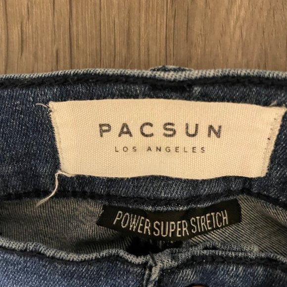 Pacsun High Rise Ankle Jegging Jeans Womens Size 27L Blue Denim Distressed - Picture 4 of 7